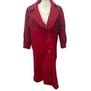 Clifford Michael Womens Size 14 Wool Blend Long Double Breasted Pea Coat Flaws
